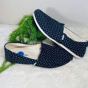 Toms Navy Blue Polka Dot Shoes